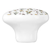 Hibiscus Waterverf Botanisch Bloeiend Naadloos Keramische Knop (Zijkant)