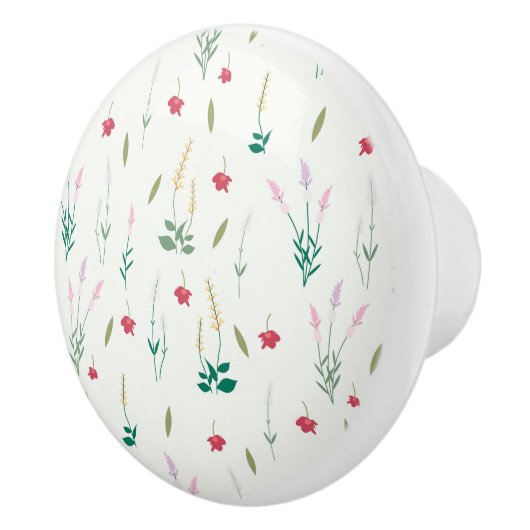 Hibiscus Waterverf Botanisch Bloeiend Naadloos Keramische Knop (Rechts)