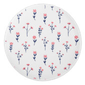 Hibiscus Waterverf Botanisch Bloeiend Naadloos Keramische Knop (Voorkant)