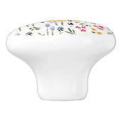 Hibiscus Waterverf Botanisch Bloeiend Naadloos Keramische Knop (Zijkant)