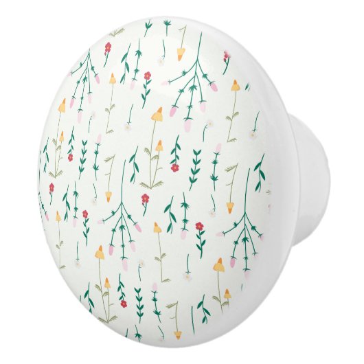 Hibiscus Waterverf Botanisch Bloeiend Naadloos Keramische Knop (Rechts)