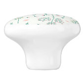 Hibiscus Waterverf Botanisch Bloeiend Naadloos Keramische Knop (Zijkant)