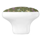 Hibiscus Waterverf Botanisch Bloeiend Naadloos Keramische Knop (Zijkant)