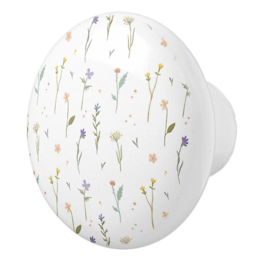 Hibiscus Waterverf Botanisch Bloeiend Naadloos Keramische Knop (Rechts)