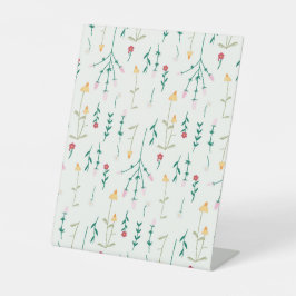 Hibiscus Waterverf Botanisch Bloeiend Naadloos Reclamebord Met Voetstuk