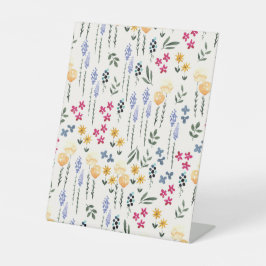 Hibiscus Waterverf Botanisch Bloeiend Naadloos Reclamebord Met Voetstuk