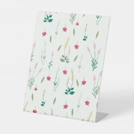 Hibiscus Waterverf Botanisch Bloeiend Naadloos Reclamebord Met Voetstuk