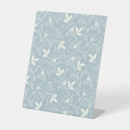 Hibiscus Waterverf Botanisch Bloeiend Naadloos Reclamebord Met Voetstuk