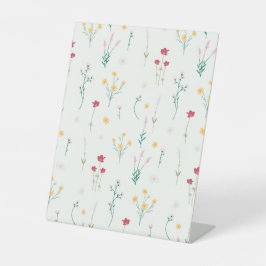 Hibiscus Waterverf Botanisch Bloeiend Naadloos Reclamebord Met Voetstuk