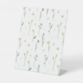 Hibiscus Waterverf Botanisch Bloeiend Naadloos Reclamebord Met Voetstuk