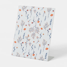 Hibiscus Waterverf Botanisch Bloeiend Naadloos Reclamebord Met Voetstuk