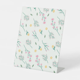 Hibiscus Waterverf Botanische Bloeiende Naadloze Reclamebord Met Voetstuk