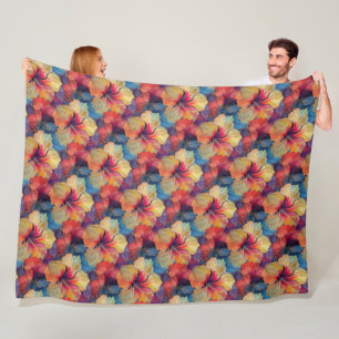 Hibiscus - Waterverf Decor Blossoms 1 Fleece Deken