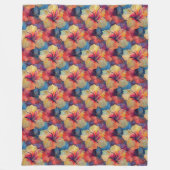 Hibiscus - Waterverf Decor Blossoms 1 Fleece Deken (Voorkant)