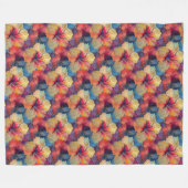 Hibiscus - Waterverf Decor Blossoms 1 Fleece Deken (Voorkant (Horizontaal))