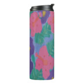 Hibiscus Waterverf Print Tumbler Thermosbeker (Gedraaid links)