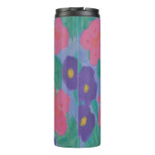 Hibiscus Waterverf Print Tumbler Thermosbeker (Achterkant)