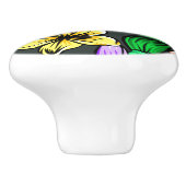 Hibiscus Waterverf Tropical Flowers Dresser Keramische Knop (Zijkant)
