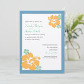 Hibiscus Wedding, hawaïaanse bloemen, blauw sinaas Kaart (Staand voorkant)