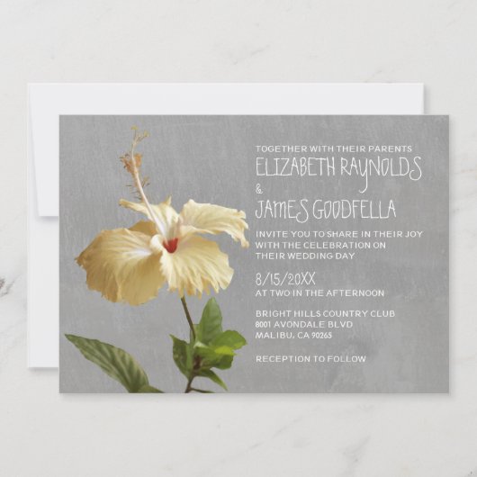 Hibiscus Wedding Invitations Kaart (Voorkant)
