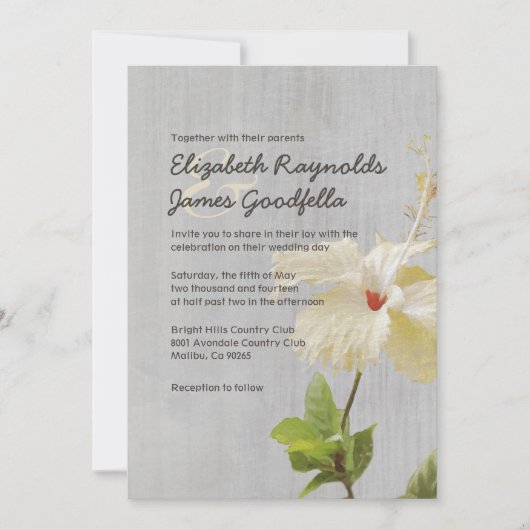 hibiscus Wedding-uitnodigingen Kaart (Voorkant)