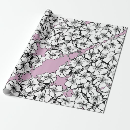 Hibiscus Wrapping Paper Cadeaupapier (Uitgerold)