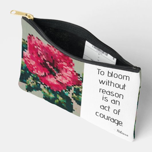 Hibiscus zachte pastelbloem pixel art etui (Open)