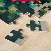 Hibiscus zachte pastelbloem pixel art legpuzzel (Zijkant)