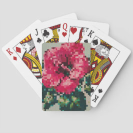 Hibiscus zachte pastelbloem pixel art pokerkaarten