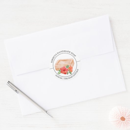 Hibiscus zeep label (Envelop)