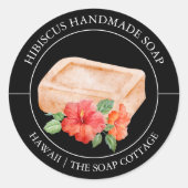 Hibiscus zeep label (Voorkant)