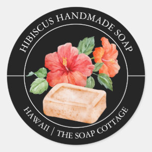 Hibiscus Zeep label