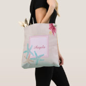 Hibiscus Zeesterren Strand Tote Bag (Dichtbij)