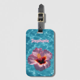 Hibiscus zomer bagagelabel