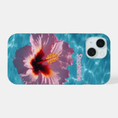 Hibiscus Zomer iPhone 15 Case (Achterkant horizontaal)
