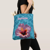 Hibiscus zomer tote bag (Dichtbij)