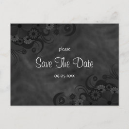 Hibiscus Zwart Floral Gothic Save The Date Cards Aankondigingskaart