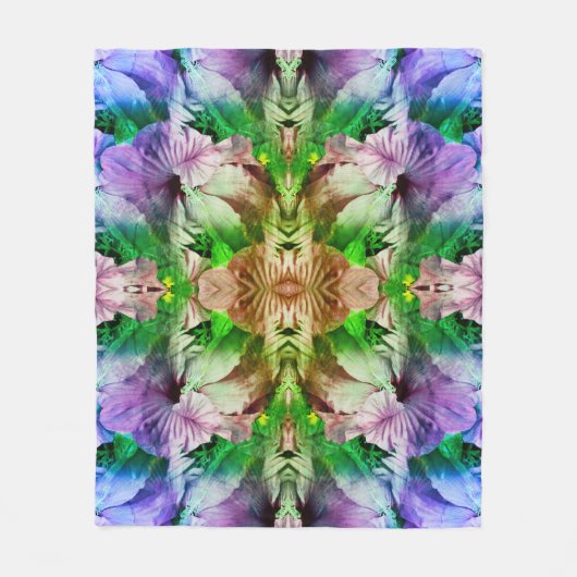 Hibiscusbloem Abstract gestrest Fleece Deken (Voorkant)