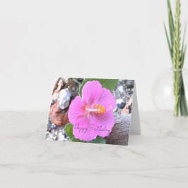 Hibiscusbloem Gelukkige Verjaardag Lege Verjaardag Bedankkaart