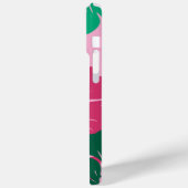 Hibiscusbloem Heet Roze met Groene Bladeren Case-Mate iPhone Case (Achterkant / Links)