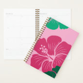 Hibiscusbloem Heet Roze met Groene Bladeren Planner (Display)