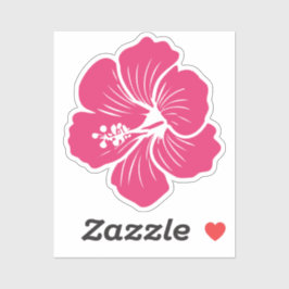 Hibiscusbloem magenta of paarse kleur sticker