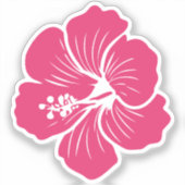 Hibiscusbloem magenta of paarse kleur sticker (Voorkant)