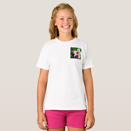 Hibiscusbloem met 2 Tiger Basic Donker T-shirt (Voorkant volledig)
