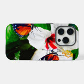 Hibiscusbloem met 2 Tiger Longwing vlinders iPhone Hoesje (Achterkant horizontaal)