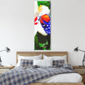Hibiscusbloem met 2 tijger longwing vlinders canvas afdruk (Insitu (Slaapkamer))