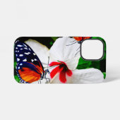 Hibiscusbloem met 2 tijger longwing vlinders iPhone hoesje (Achterkant horizontaal)