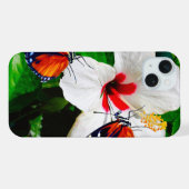 Hibiscusbloem met 2 tijger longwing vlinders iPhone hoesje (Achterkant horizontaal)