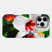 Hibiscusbloem met 2 tijger longwing vlinders iPhone hoesje (Achterkant horizontaal)