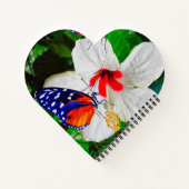 Hibiscusbloem met 2 tijger longwing vlinders notitieboek (Achterkant)